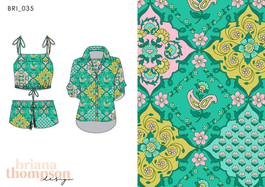 Field of Daisies - Bold, Colourful & Eclectic Bohemian Tile Print