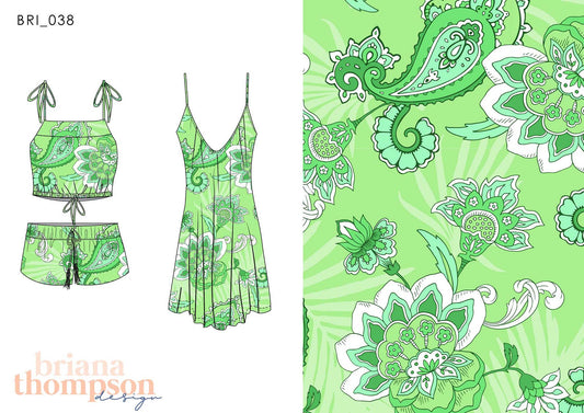 Happy Hour - Tonal Eclectic Bohemian Paisley Jungle Print