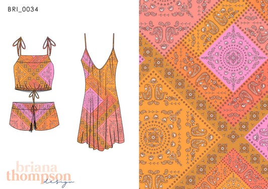 Road to Jaipur - Intricate and Colourful Bohemian Patch Paisley Print