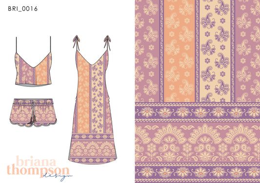 Sunbleach – Soft Pastel Eclectic Border Print