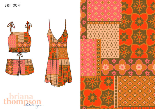 Age of Aquarius - Bohemian Patchwork Print