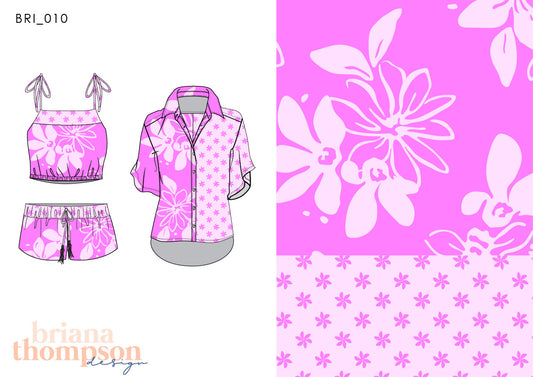 Push the little Daisies – Abstract Twin Floral Repeat Print