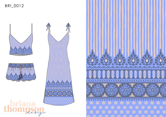 Gypsy Queen – Paisley Stripe Boho Border Print