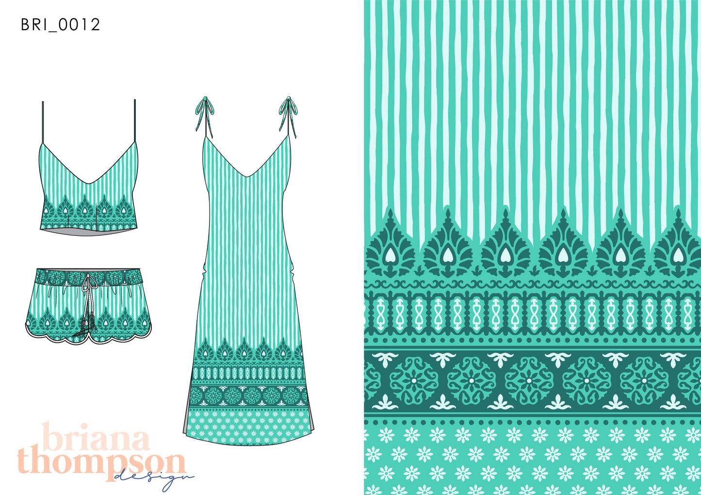 Gypsy Queen – Paisley Stripe Boho Border Print