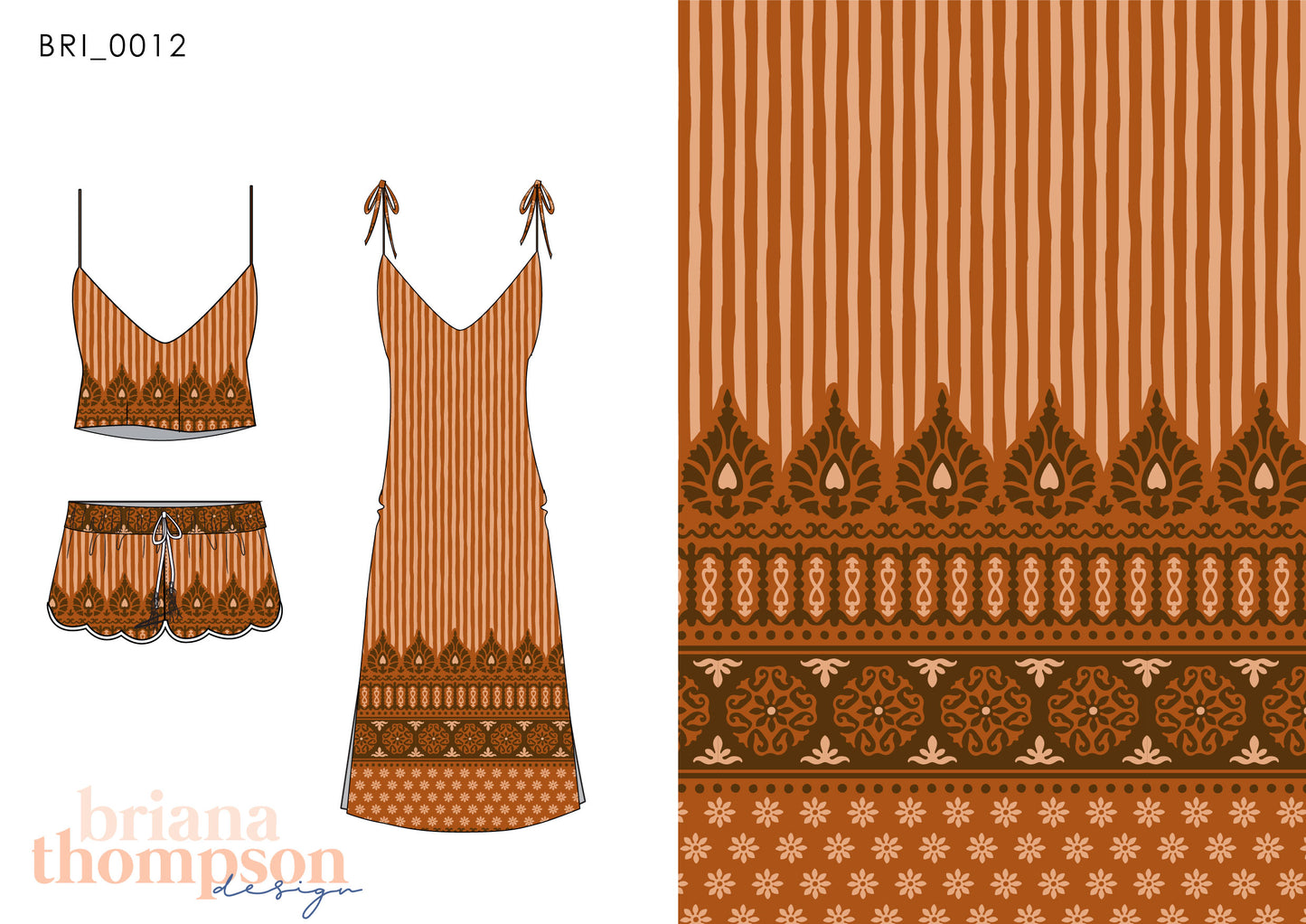 Gypsy Queen – Paisley Stripe Boho Border Print