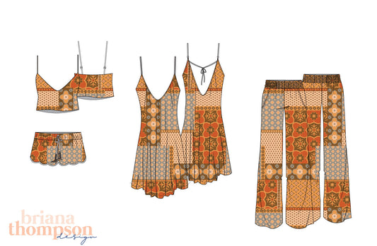 Age of Aquarius - Bohemian Patchwork Print