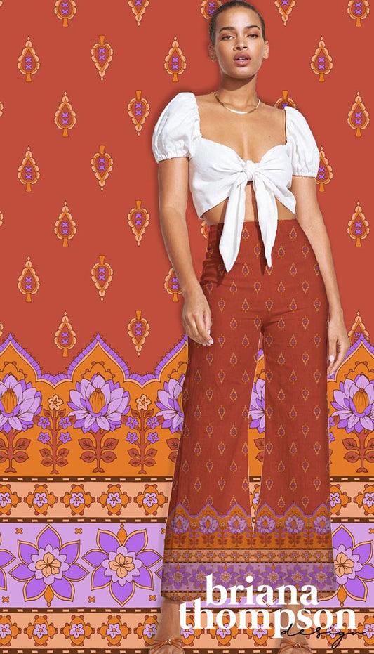 She's a Wildflower - Boho Style Border Print