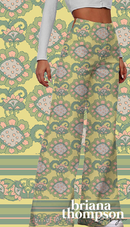 Soul Kitchen - Vintage Inspired Hand-drawn Wallpaper Border Print for Clothing