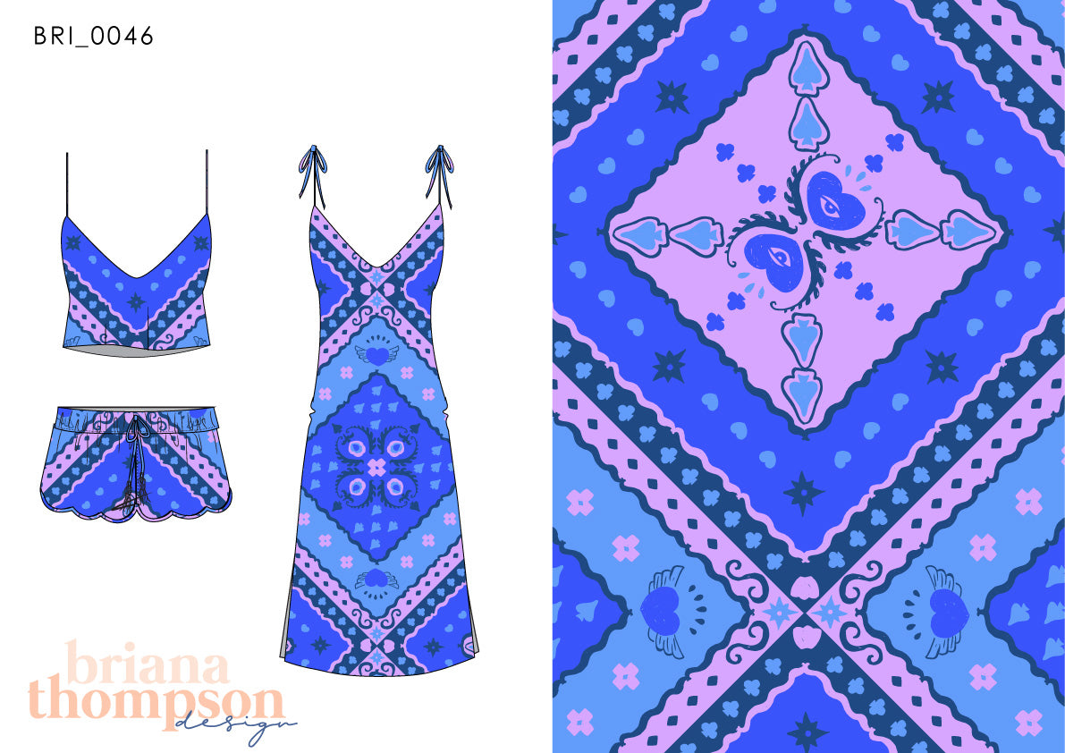 Peace Angel - Bohemian Style Scarf Print Design for Clothing & Swimwear
