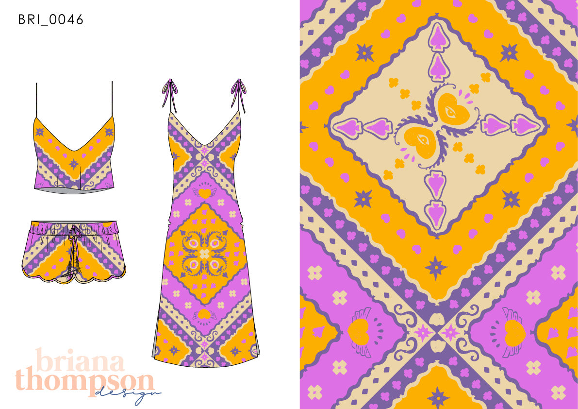 Peace Angel - Bohemian Style Scarf Print Design for Clothing & Swimwear