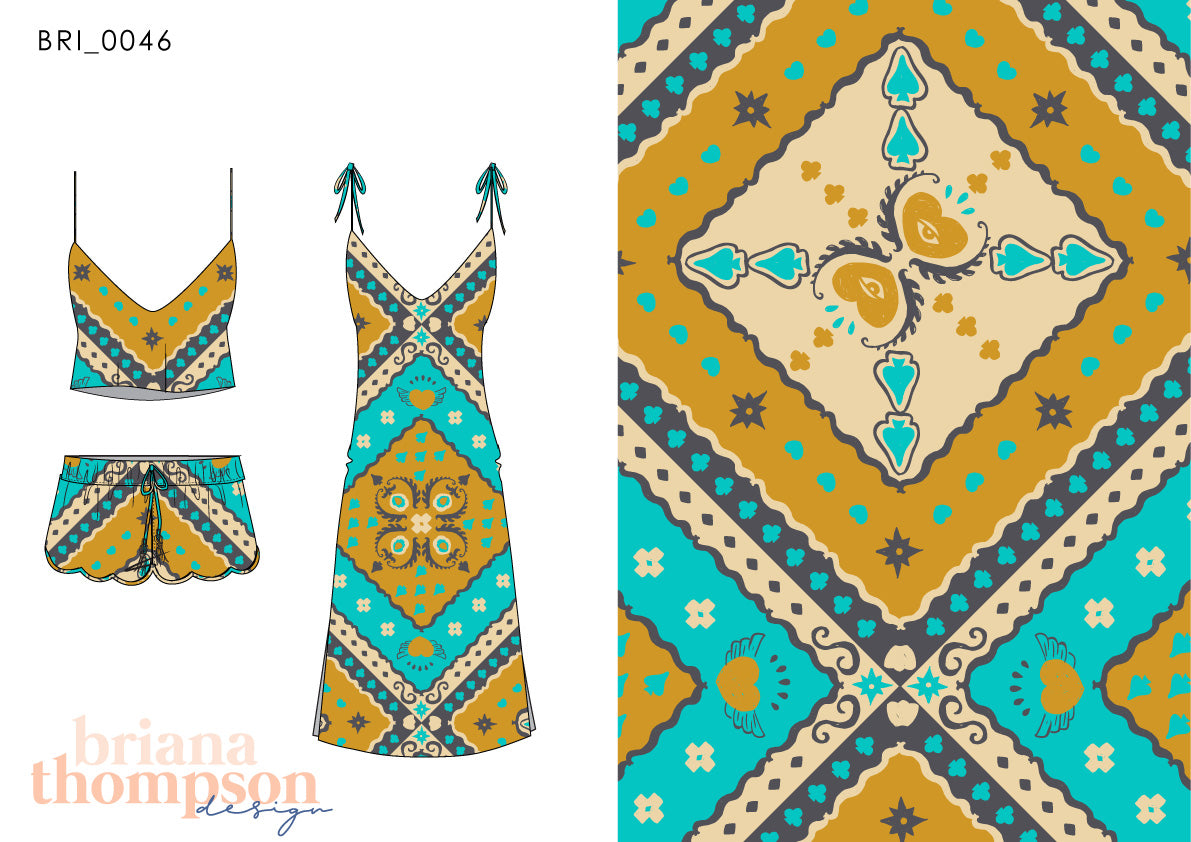 Peace Angel - Bohemian Style Scarf Print Design for Clothing & Swimwear