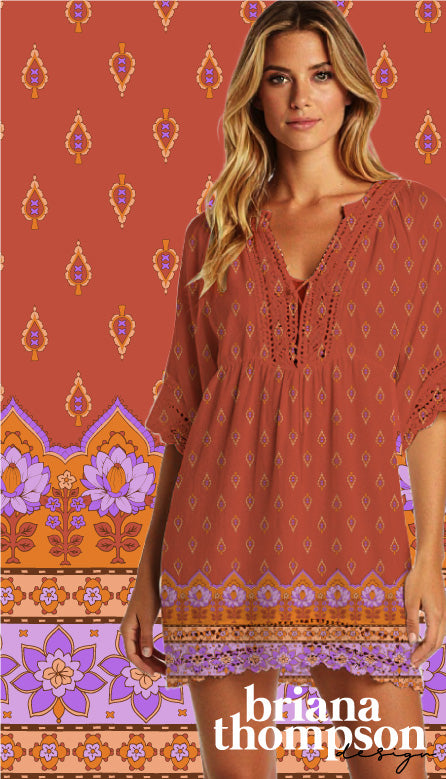 She's a Wildflower - Boho Style Border Print
