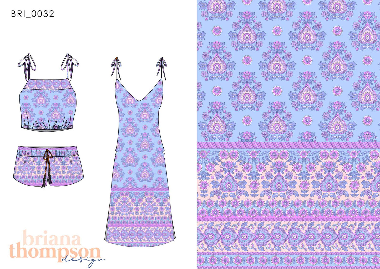 Babushka - Intricate & Eclectic Floral Bohemian Print for Clothing & Swimwear