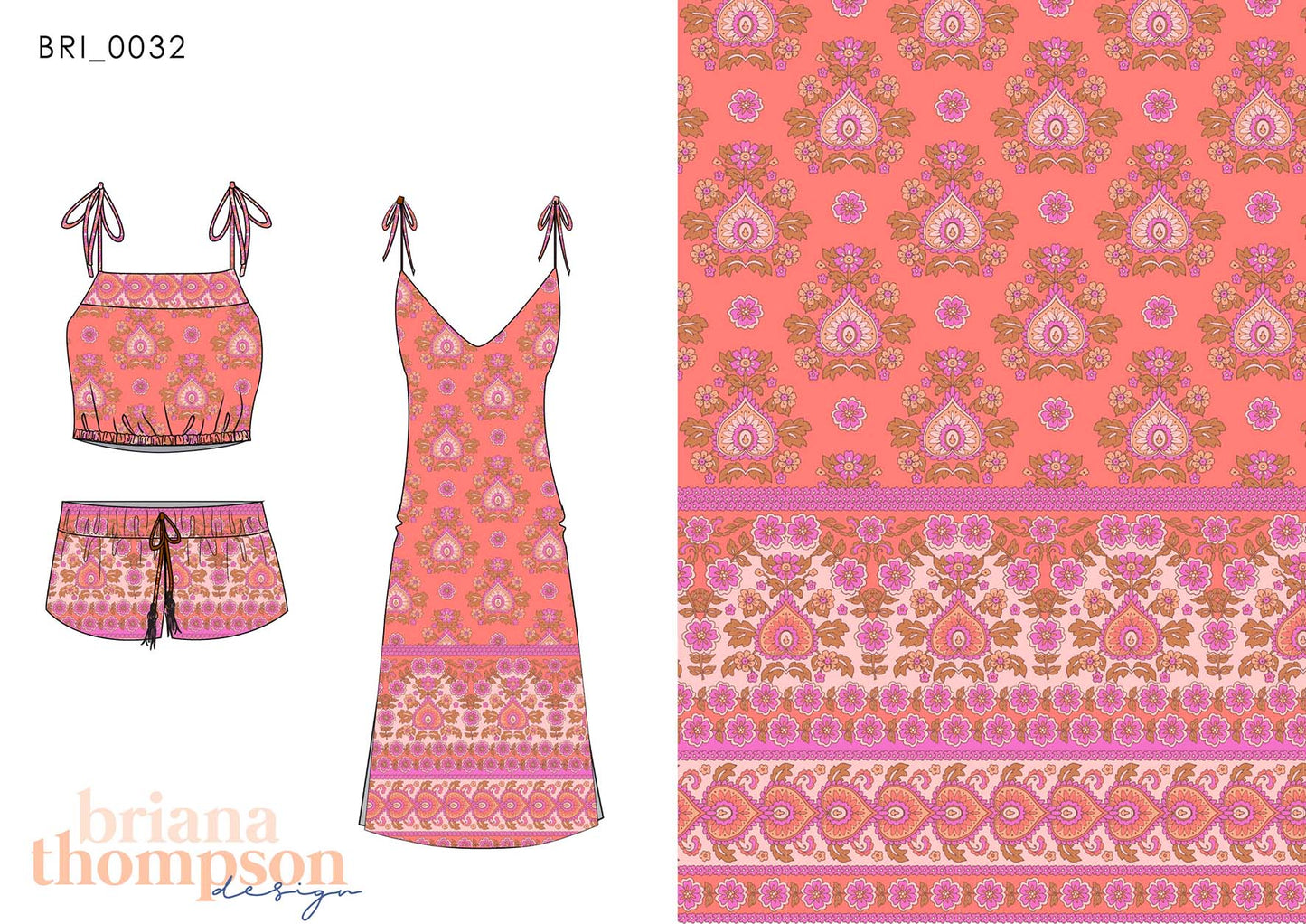 Babushka - Intricate & Eclectic Floral Bohemian Print for Clothing & Swimwear