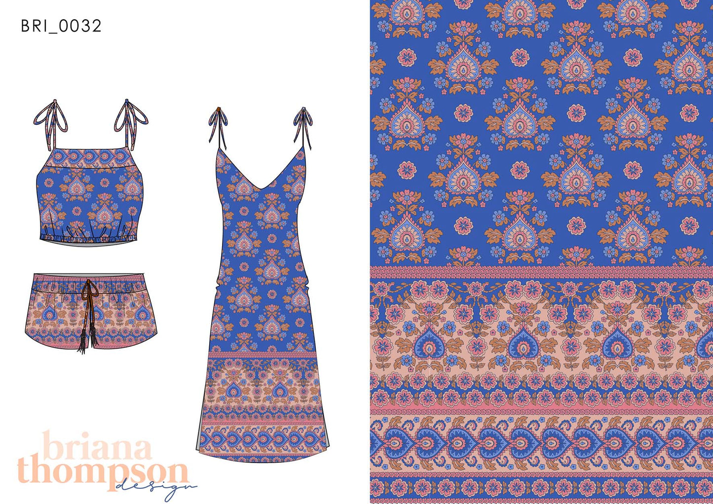 Babushka - Intricate & Eclectic Floral Bohemian Print for Clothing & Swimwear