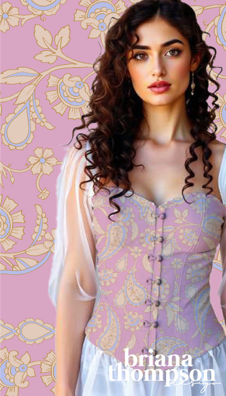 Bohemian Rhapsody - Eclectic Vintage Paisley Border Print for Clothing & Swimwear