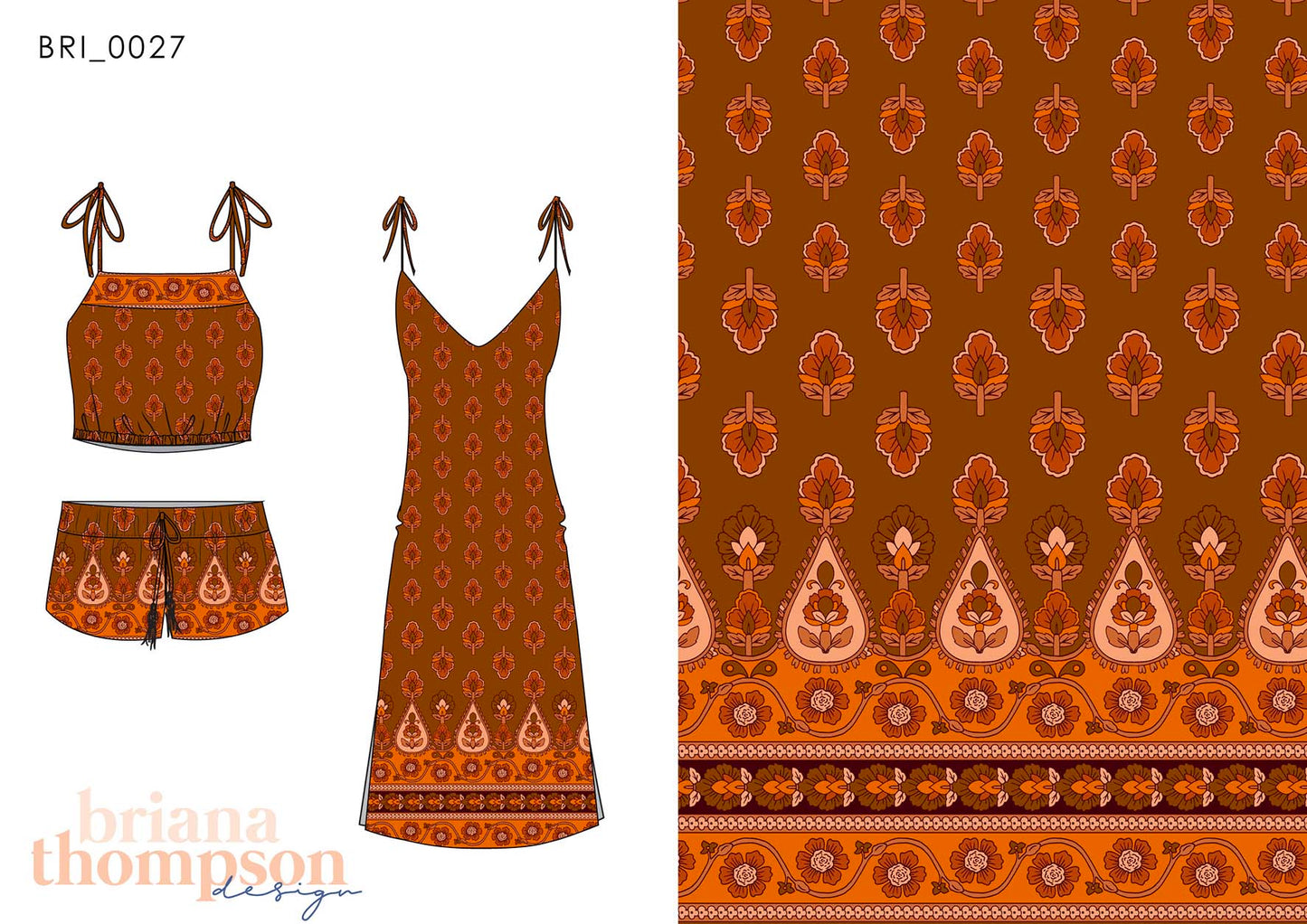 Harvest Moon - Boho Style Paisley Border Print