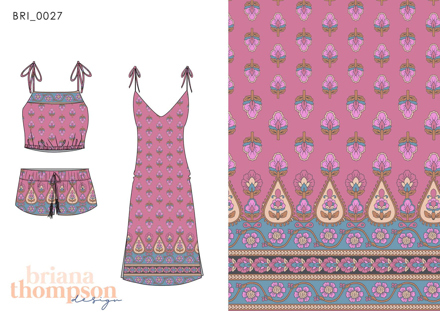 Harvest Moon - Boho Style Paisley Border Print