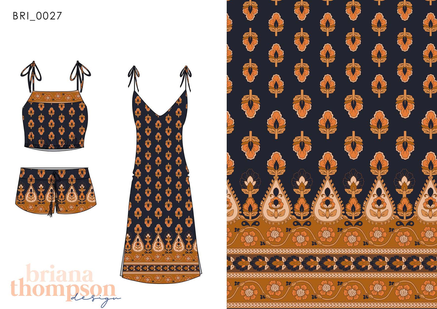 Harvest Moon - Boho Style Paisley Border Print