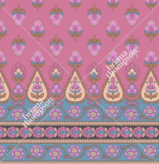 Harvest Moon - Boho Style Paisley Border Print