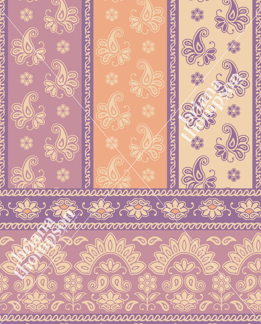 Sunbleach – Soft Pastel Eclectic Border Print
