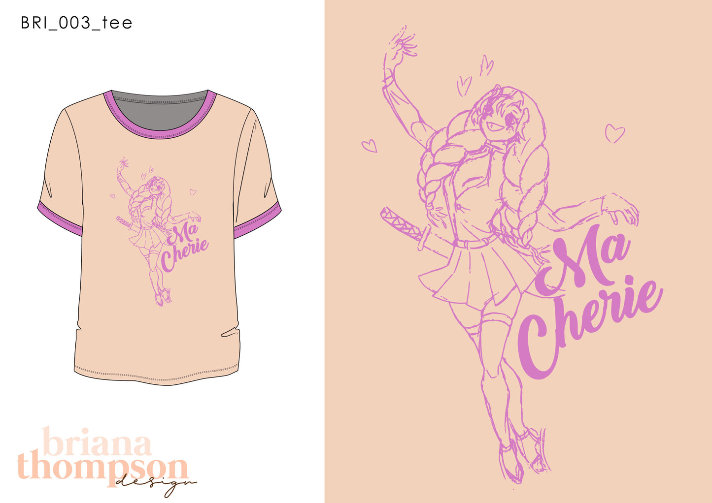 Ma Chérie – Hand-Drawn T-Shirt Design by Poppy