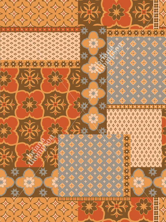 Age of Aquarius - Bohemian Patchwork Print
