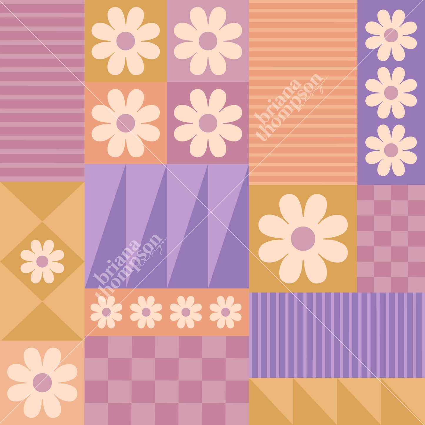 Walking on Sunshine – Bold Patchwork Print Design