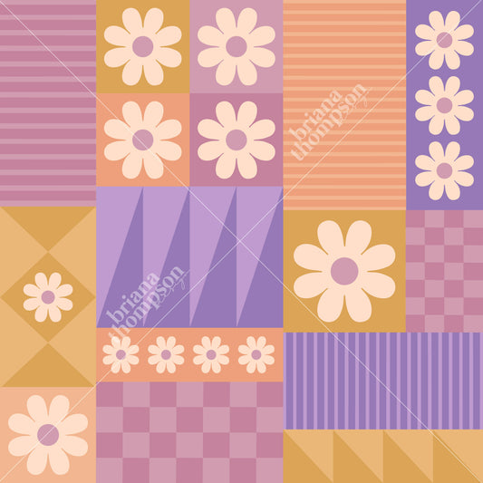 Walking on Sunshine – Bold Patchwork Print Design