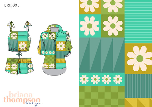 Walking on Sunshine – Bold Patchwork Print Design