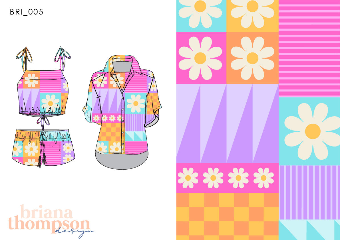Walking on Sunshine – Bold Patchwork Print Design