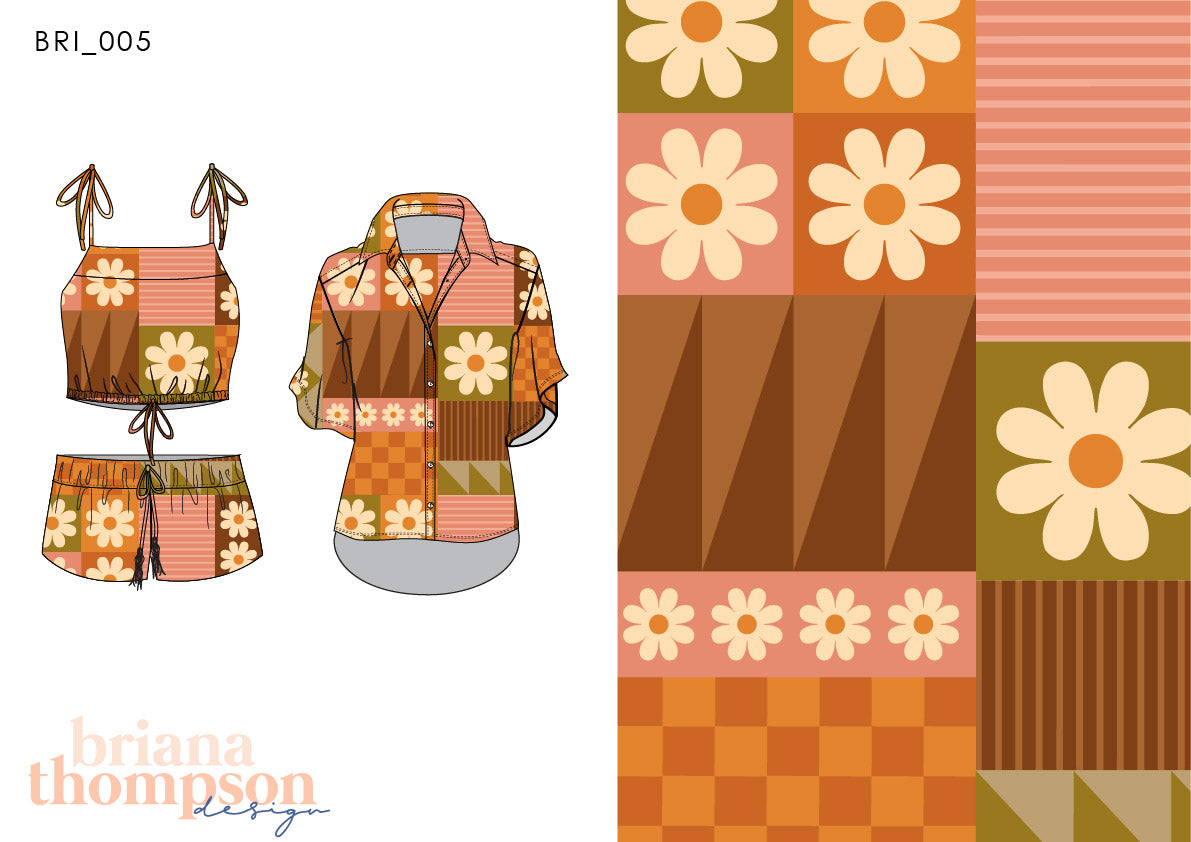 Walking on Sunshine – Bold Patchwork Print Design