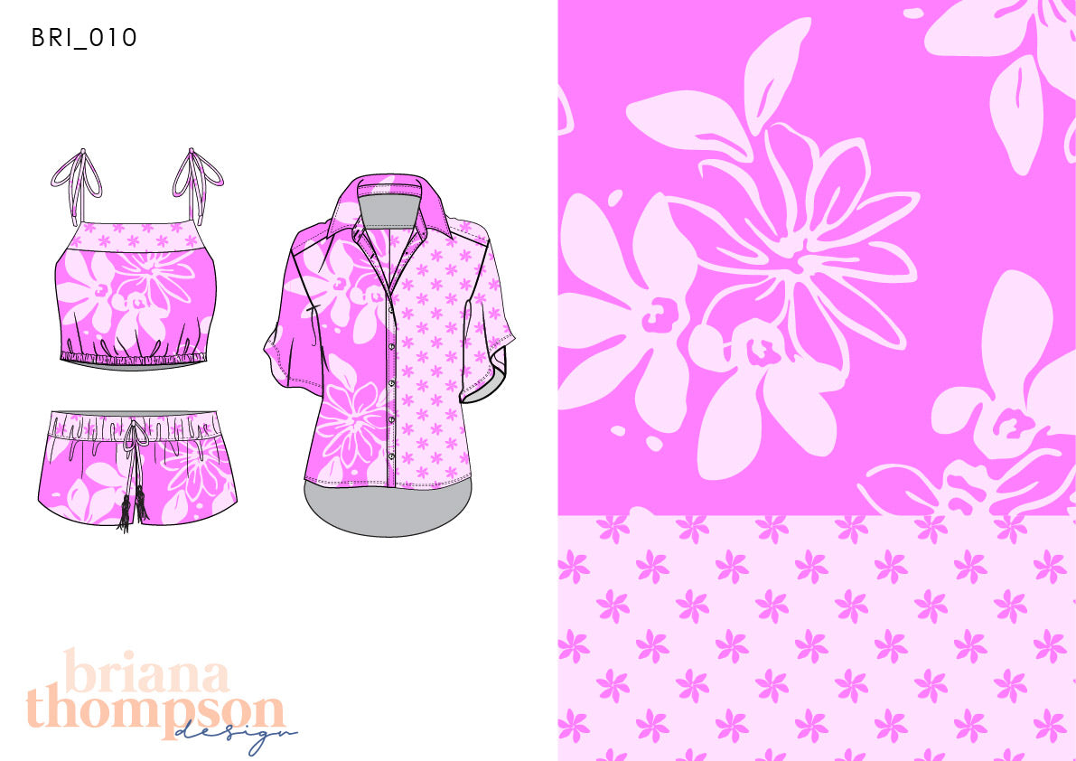 Push the little Daisies – Abstract Twin Floral Repeat Print