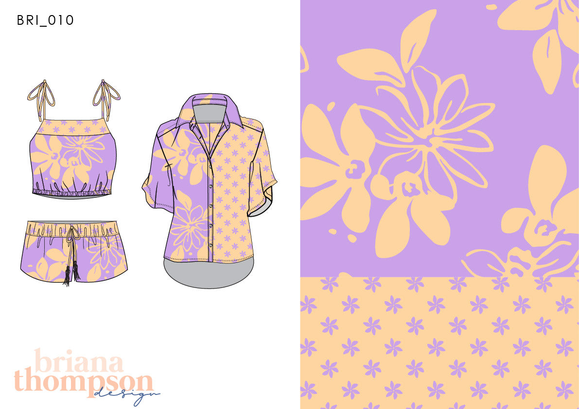 Push the little Daisies – Abstract Twin Floral Repeat Print