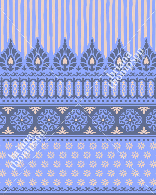Gypsy Queen – Paisley Stripe Boho Border Print