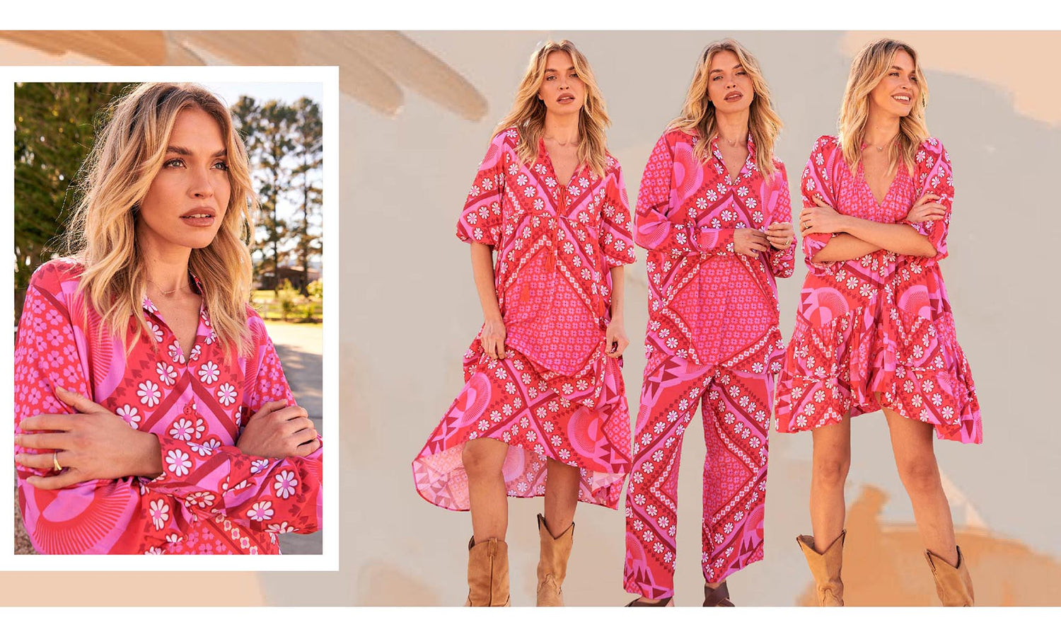 Simple bohemian floral scarf print for womenswear