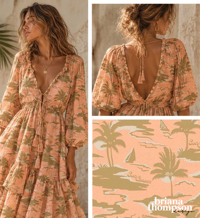 Sunset Souvenir - Hawaiian Style Tropical Print