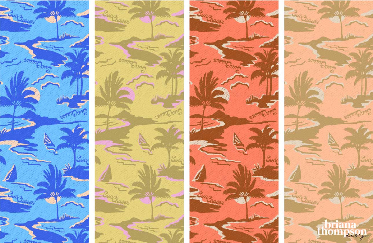 Sunset Souvenir - Hawaiian Style Tropical Print